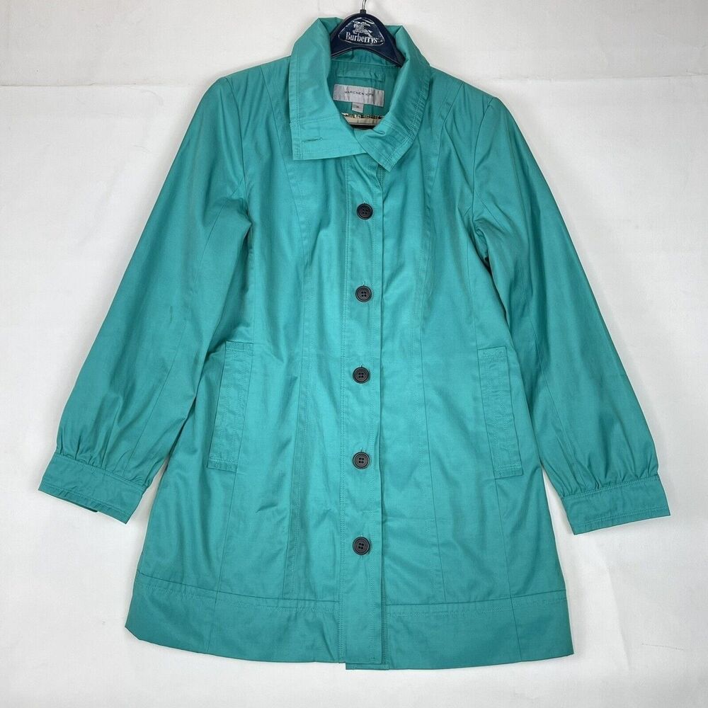 Marc New York Womens Trench Jacket Coat Green Size M - Picture 15 of 16